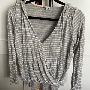 Splendid Striped Top with Hood